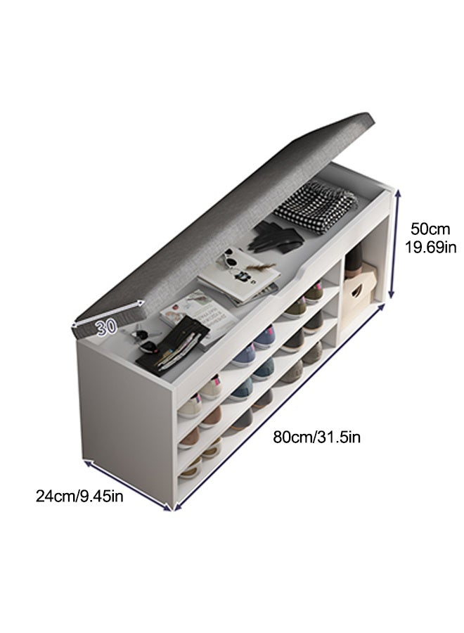 كوزينيست مقعد أحذية مع خزانة تخزين للمدخل، رف أحذية قابل للجلوس عند الباب، مقعد تبديل أحذية طويل بتصميم عصري موفر للمساحة للمنزل - Image 5